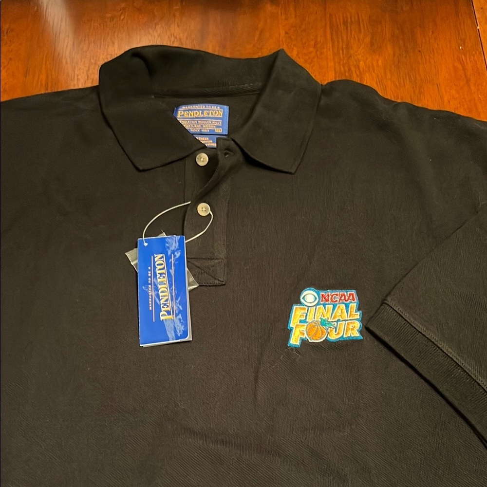 NWT Pendleton CBS SPORTS NCAA Final Four 100% cotton Black Polo XL